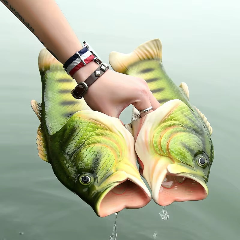 Funny Beach Slippers Unisex Men'S Summer Slides Designer Unicorn Fish Slippers Boys plus Size 31-47 Outdoor Flip Flops